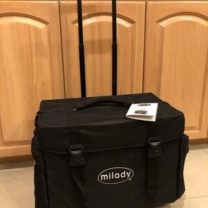 Makeup Professional milady Black Rolling Bag Case Organizer; Hairstyling, Travel